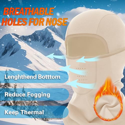 Breathable Balaclava Ski Mask for Men Women, Warm Winter Face Mask for Cold Weather Motorcycling Skiing Outdoor Work - color: Malt