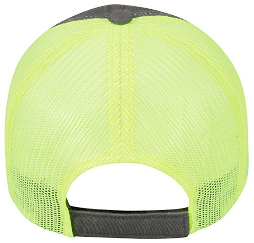 Outdoor Cap Garment Washed Meshback Cap - color: Charcoal/Neon Yellow