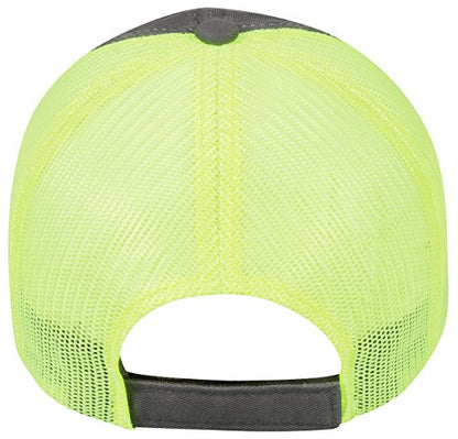Outdoor Cap Garment Washed Meshback Cap - color: Charcoal/Neon Yellow