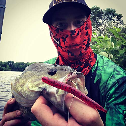 BASSDASH UPF 50+ UV Sun Protection Neck Gaiter Fishing Mask Hunting Kayaking Hiking Cycling Ski Sports - color: Fire Camo
