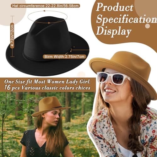 Hercicy 6 Pcs Fedora Hats for Women Men - color: Multicolor