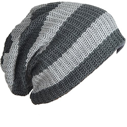 FORBUSITE Mens Slouchy Long Beanie Knit Cap for Summer Winter, Oversize - color: B09-gray, size: Large