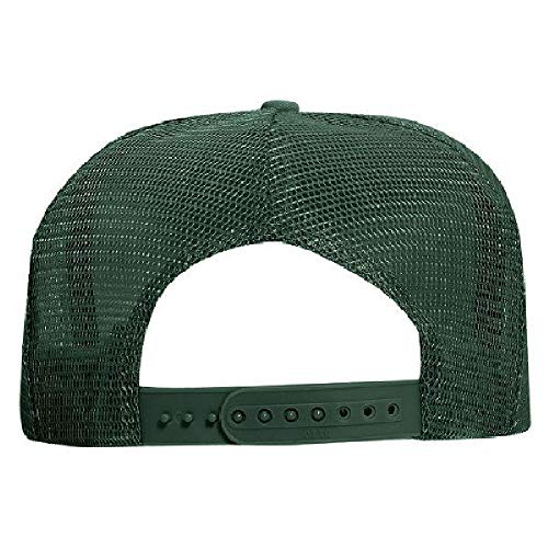 OTTO Polyester Foam Front 5 Panel High Crown Mesh Back Trucker Hat - color: Dk. Green