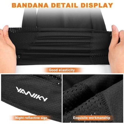 YANIKY Bandanas Skull Caps for Men, Women Skull Cap Helmet Liner Dew Rags - color: Black