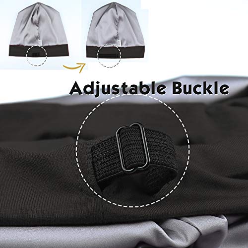 FocusCare Satin Lined Sleep Slouchy Cap Curly Girl Slap Headwear Gifts for Frizzy Hair Women - color: Dark Gray