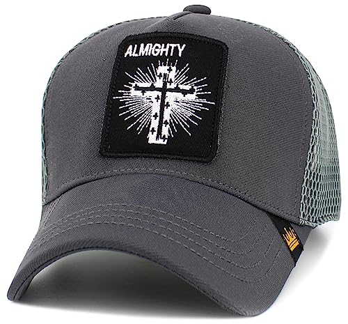 KBETHOS Praying Hands Rosary Dad Hat Baseball Cap Unconstructed Polo Style Adjustable Unisex - color: Dark Gray Almighty Mesh Ballcap