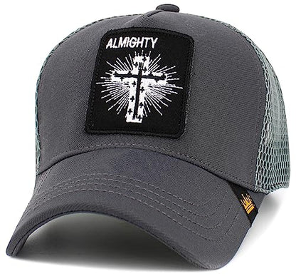 KBETHOS Praying Hands Rosary Dad Hat Baseball Cap Unconstructed Polo Style Adjustable Unisex - color: Dark Gray Almighty Mesh Ballcap