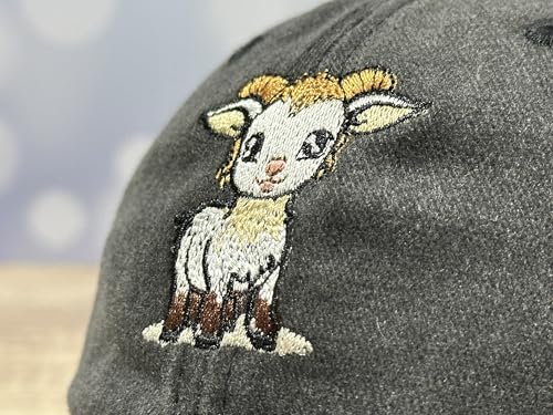 Adjustable Embroidery Animal Baseball Hat for Kid Toddler Child - color: Goat (Washed Black)