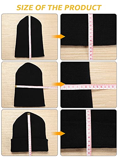 Geyoga 6 Pieces Multicolor Winter Beanie Hats Warm Knitted Cuffed Skull Cap for Adults - color: White, Pink, Dark Orange, Black, Black and Caramel