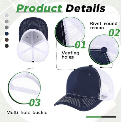 Suhine 24 Pcs Blank Trucker Hat Bulk,Unisex Baseball Cap - color: Dark Color2