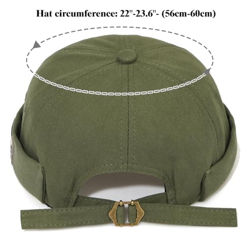 Glamorstar Dome Brimless Hats for Women Men Sailor Docker Beanie Cap Hip Hop Hats - color: Green D