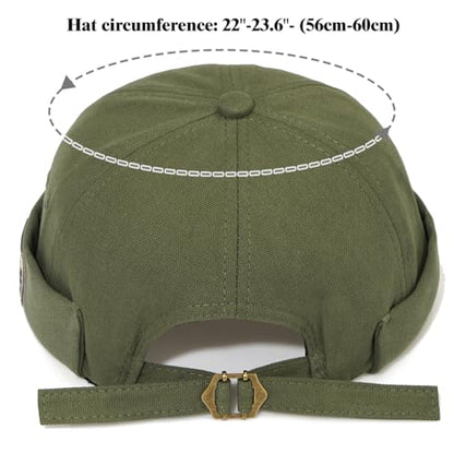 Glamorstar Dome Brimless Hats for Women Men Sailor Docker Beanie Cap Hip Hop Hats - color: Green D