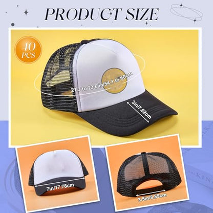 Hercicy 40 Pack Blank Trucker Hat Bulk - color: Stylish Colors