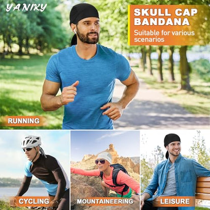 YANIKY Bandanas Skull Caps for Men, Women Skull Cap Helmet Liner Dew Rags - color: Grey