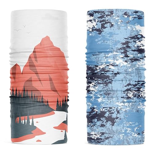 SOOMOOD 2 Pack Wide Headbands UPF50+ UV Face Cover, Breathable, 8-in-1 Convertible Design for Outdoor Activities - color: Foreast