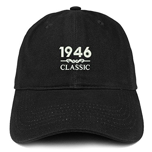 Trendy Apparel Shop Classic 1946 Embroidered Retro Soft Cotton Baseball Cap - color: Black