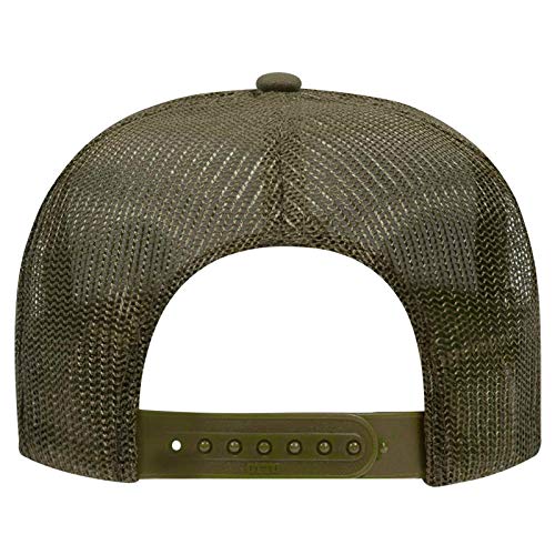 OTTO Wholesale 12 x Polyester Foam Front 5 Panel High Crown Mesh Back Trucker Hat - (12 Pcs) - color: Ol. Green
