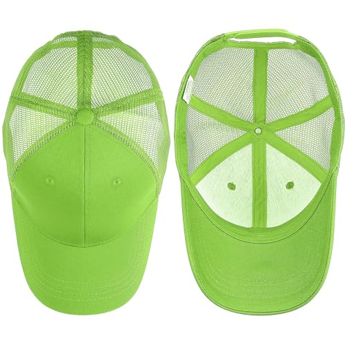 Falari Trucker Hat Baseball Cap Structured Plain Design 6 Panel, Adjustable Size - color: 1pk Light Green