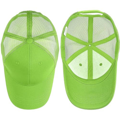 Falari Trucker Hat Baseball Cap Structured Plain Design 6 Panel, Adjustable Size - color: 1pk Light Green