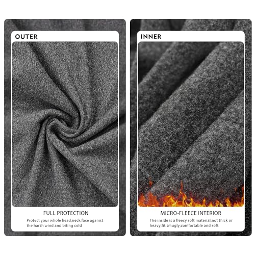 Winter Balaclava Ski Mask for Men Women Thermal Face Mask Breathable Face Cover for Cold Weather Motorcycle Snowboard - color: E2-dark Grey(breath Hole)