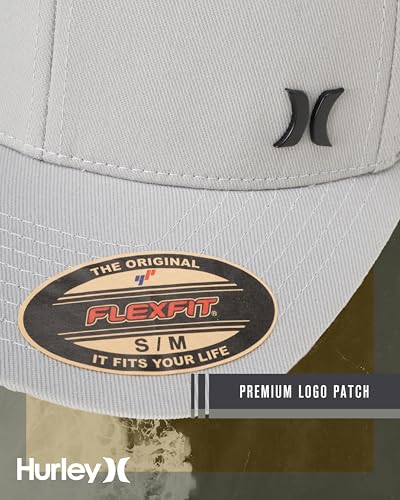 Hurley Mens Curved Brim Flexfit Baseball Cap - color: Cool Grey, size: Small-Medium