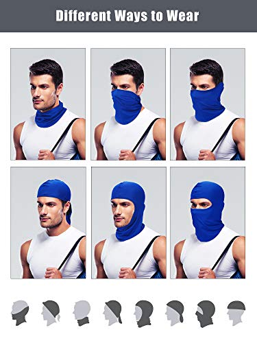 SATINIOR 9 Pcs Ski Mask Men Balaclava Pasa Montañas para Hombre Hood Protection Full Face Cover Cooling Neck Gaiter Bandana - color: Solid Colors