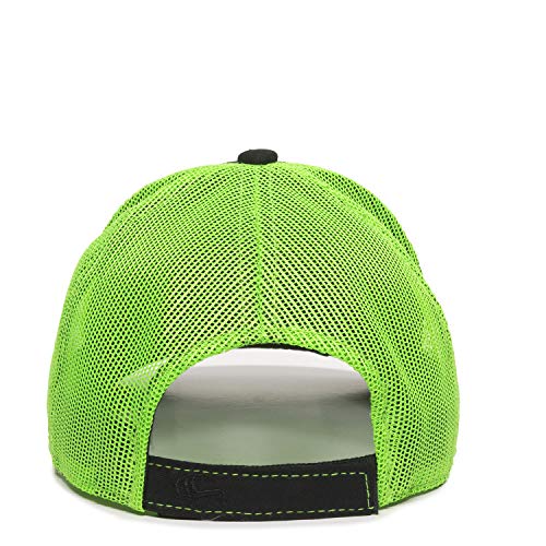Outdoor Cap Unisex-Adult Outdoor Cap Structured Mesh Back Trucker Cap - color: Black/Neon Green