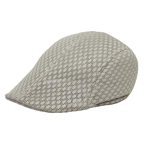 WITHMOONS Breathable Mesh Summer Hat Newsboy Ivy Cap Cabbie Flat Cap UZ30053 - color: Ivory