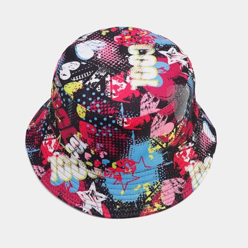 Quanhaigou Bucket Hat for Men Women,Packable Reversible Printed Sun Hats,Fisherman Outdoor Summer Travel Hiking Beach Caps - color: Cool Love