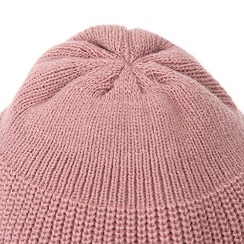 UNDERCONTROL Winter Trawler Fisherman Beanie Men Women Unisex Stylish Plain Docker Skull Hat Roll up Watch Cap Color Pack - color: Pink
