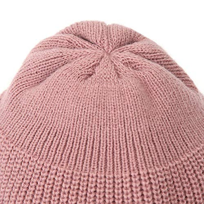 UNDERCONTROL Winter Trawler Fisherman Beanie Men Women Unisex Stylish Plain Docker Skull Hat Roll up Watch Cap Color Pack - color: Pink