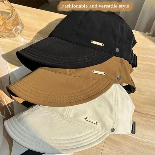 UPF 50+Womens Sun Hat UV Protection Hiking Fishing Hats Wide Brim Hat Adjustable Ponytail Packable Sun Cap - color: Coffee