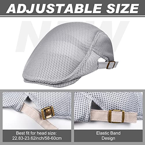 Geyoga 6 Pcs Men's Flat Cap Newsboy Hat Adjustable - style: Adjustable