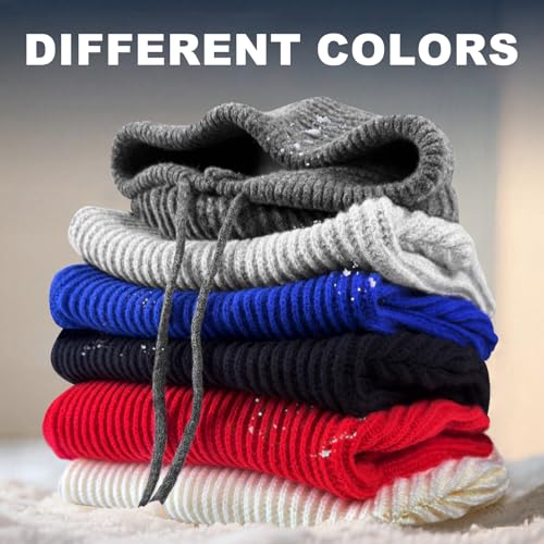 Stilldawn Hooded Scarf Beanie for Women&Men,Balaclava Winter Hat,Knit Skull Cap Neck Gaiter,Warm Premium Polyester Scarf Hat - color: Light Grey
