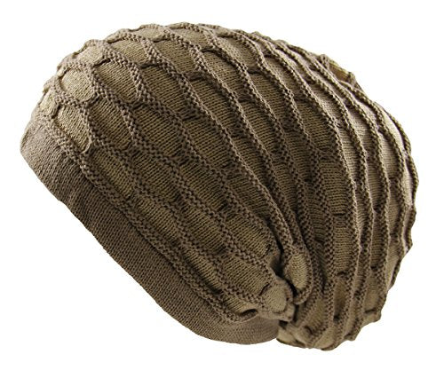 RW Rasta 100% Cotton Dreadlock Beanie (Khaki/Beige)