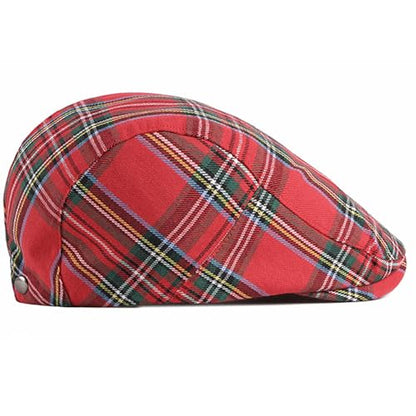 2 Pack Mens Newsboy Flat Cap Plaid Ivy Gatsby Cabbie Driving Golf Hat Beret - color: 2 Pcs Set I