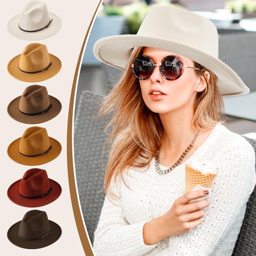 Hercicy 6 Pcs Fedora Hats for Women Men - color: Fresh Color