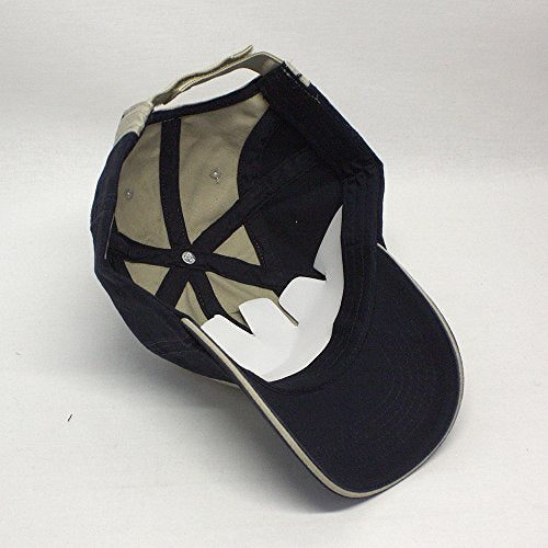 Washed Cotton Twill Five Panel Adjustable Camper Caps - color: Navy/Khaki