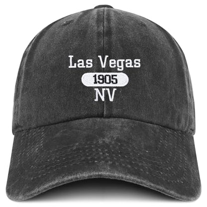 Trendy Apparel Shop Las Vegas Est.1905 Embroidered Pigment Dyed Cotton Baseball Cap - color: Black