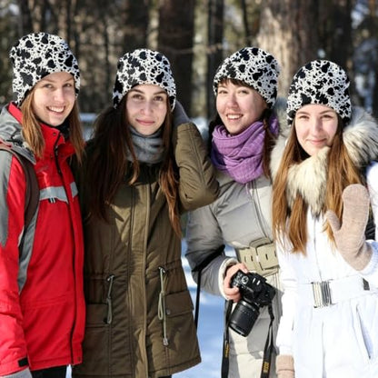 Beanie Knit Hat Winter Unisex Cuffed Beanies Skull Cap Warm Double Layer Thick Acrylic Cute for Girls Women Men - color: Cowhide