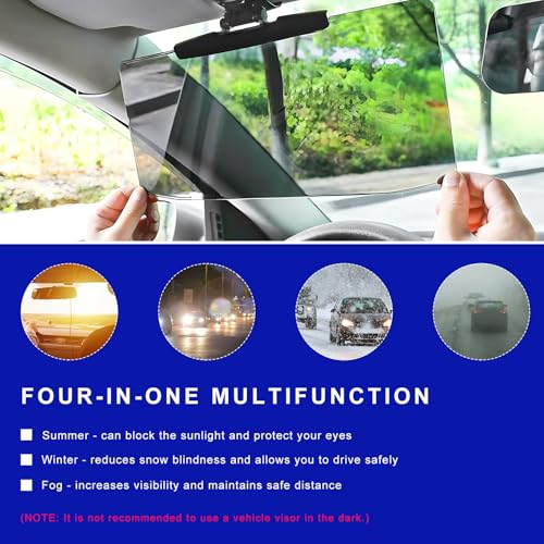 DXNQ Sun Visor for Car, HD Anti-Glare Polarized Sunshade Extender Clip on Auto Sun Visor, Adjustable Vehicle Sun Shade Extension Protect from Sun Glare Snow Blindness UV Rays - size: 1 PCS