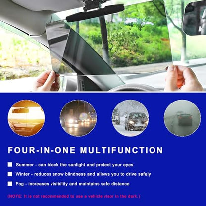 DXNQ Sun Visor for Car, HD Anti-Glare Polarized Sunshade Extender Clip on Auto Sun Visor, Adjustable Vehicle Sun Shade Extension Protect from Sun Glare Snow Blindness UV Rays - size: 1 PCS