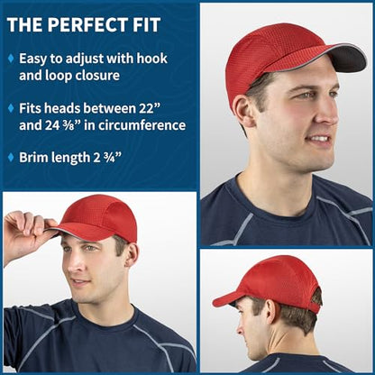 TrailHeads Men's Race Day Running Hat, Quick Dry, Moisture Wicking - color: Red