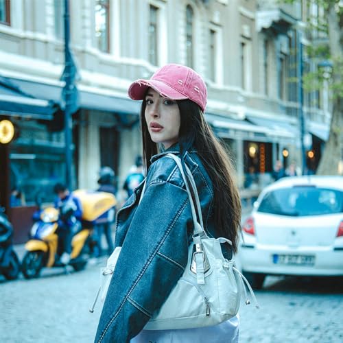 Classic Vintage Distressed Baseball Cap, Washed Cotton, Adjustable Fit - color: C-pink