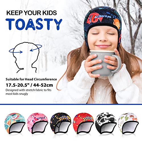 Hikenture Kids Skull Cap Helmet Liner Winter Hat for Boys and Girls Beanie Ski Hat with Thermal Fleece for Snow Sports… - color: Sea10