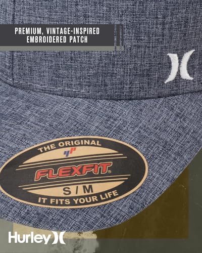 Hurley Mens Mini Icon Mesh Panel Fitted Trucker Baseball Cap - color: Obsidian, size: Large-X-Large