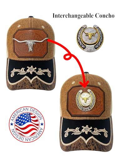 TOPACC Cowboy Hats for Women Western Trucker Hat for Country Concert - color: L Brorn