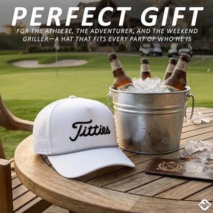 Funky Junque Golf Trucker Hat - color: Titties - White