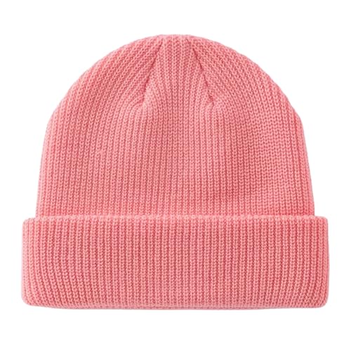 Trawler Beanie Winter Hats Fisherman Beanie for Men Women Knit Cuff Unisex Roll Up Edge Skull Cap JILANI X Edition - color: Baby Pink