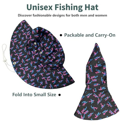 Funny Sun Hat for Men Women Wide Brim Bucket Hat Hiking Boonie Hat Summer Beach Fishing Caps - color: Love Pose